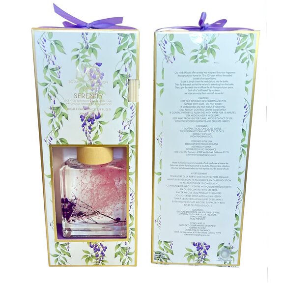 NEW MG Studio 2x Serenity High Fragrance Reed Glass Bottle Diffuser, 7.04 fl oz - Picture 2 of 2